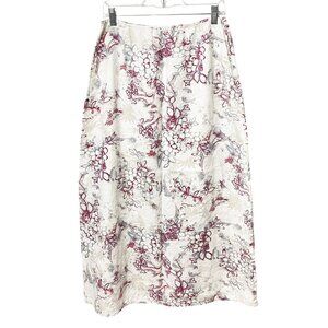 Vintage 90’s Hunts Club 100% Linen Floral Print Midi/Maxi Skirt Women’s Size 12